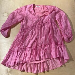 Day + Moon Pink Ruffled Dress Small (EF)